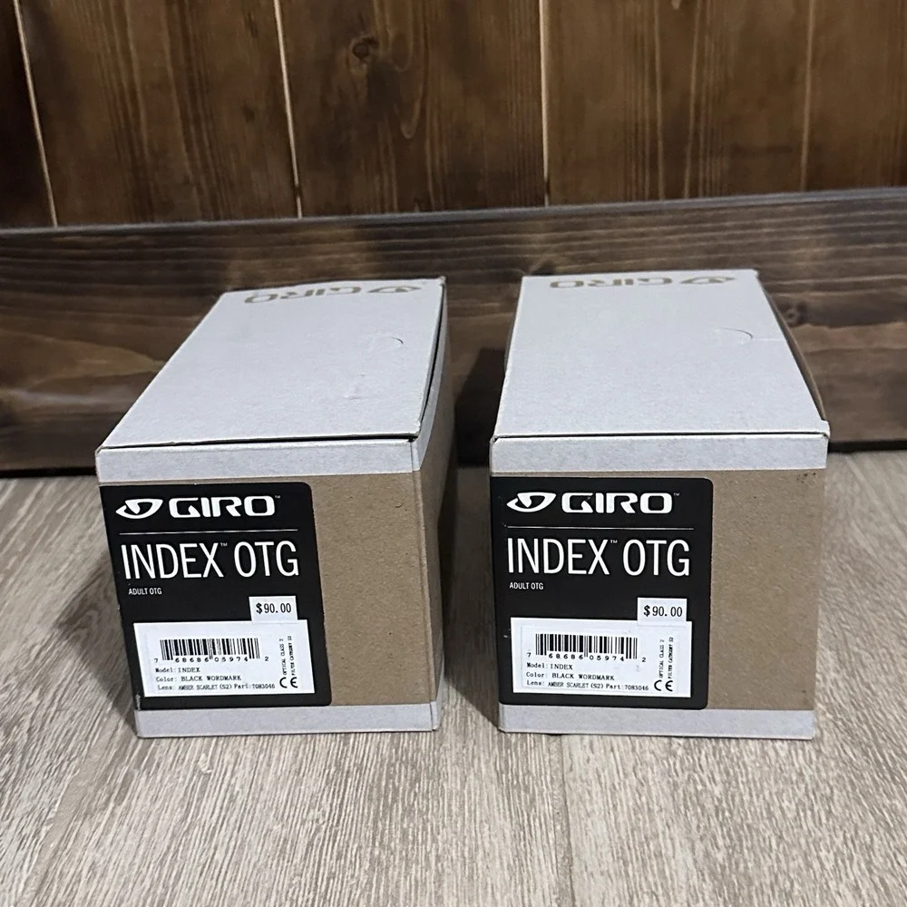 2 Giro Index 2.0 OTG Snow‎ Goggles Black Frame Vivid Ember Lens - New with Box